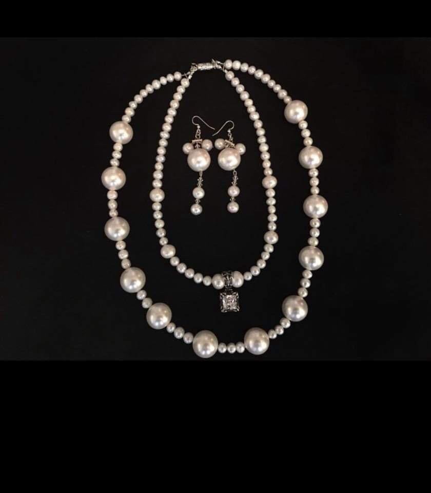 Creamy Perals and Diamond Necklace – Perles Custom Jewelry NYC
