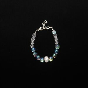 Bracelet comprised of clear and iridescent beads - Perles Custom Jewelry